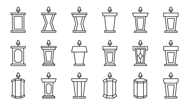 Podium Lectern Outline Collection Event Furniture Art