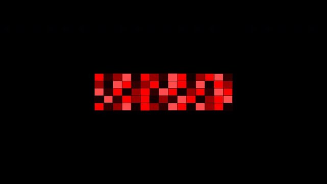 Abstract mosaic blur censored animation of minimalist red warning security layout for access denied display in 4K