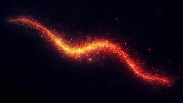 Glowing red and blue particle trail against a dark background
