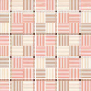 Modern Minimalist Rhythmic Shepherd'S Stripe-Block Checks Seamless Textile Pattern for Fashion and Fabric Design