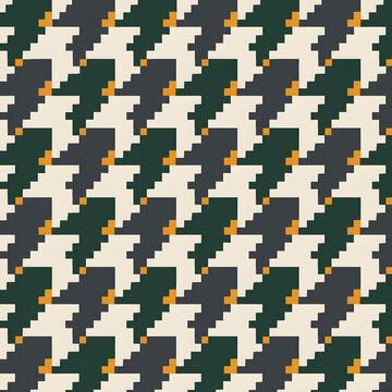 Modern Minimalist Stepped Shepherd'S Tessellation Seamless Textile Pattern for Fashion and Fabric Design
