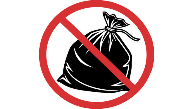 No Littering Prohibition Sign Vector - Prohibited Garbage Dumping Symbol
