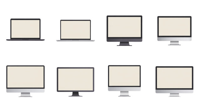 Modern flat screen tvs in various sizes and shapes on a clean background Vector