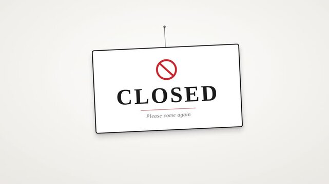 Closed sign in white background 
