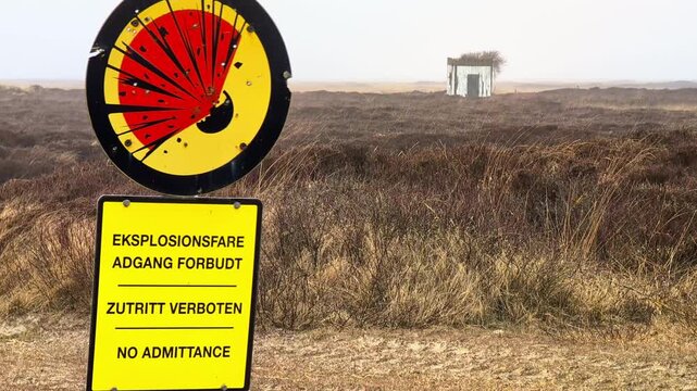 Danger of explosion no admittance warning sign in Denmark