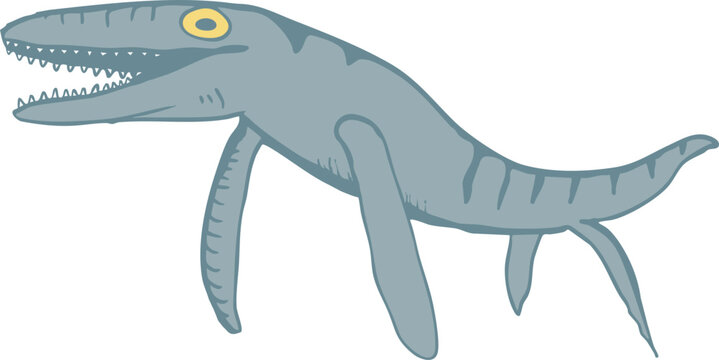 plesiosaurus reptile vector illustration