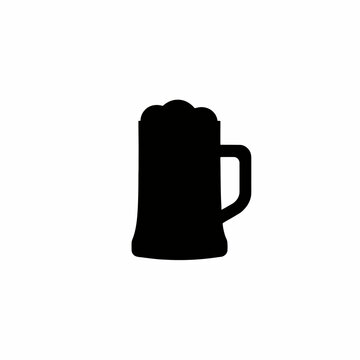 Beer mug icon with foam, vector drink symbol for UI UX web design
