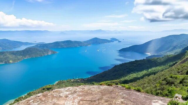 Saco do Mamangua, a tropical fiord in Paraty, Rio de Janeiro, Brazil. Time Lapse
