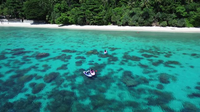 Cinematic Drone Footage of a Tropical Beach and Coastal Village in Sabang, Aceh, Indonesia