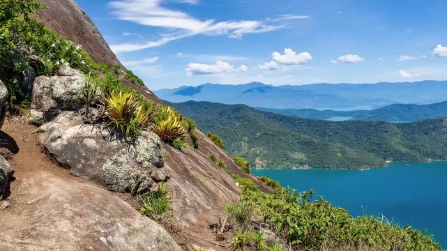 Saco do Mamangua, a tropical fiord in Paraty, Rio de Janeiro, Brazil. Time Lapse