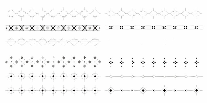 minimalist text dividers with geometric patterns on white background design graphic elements separator lines shapes icons vector illustration black simple