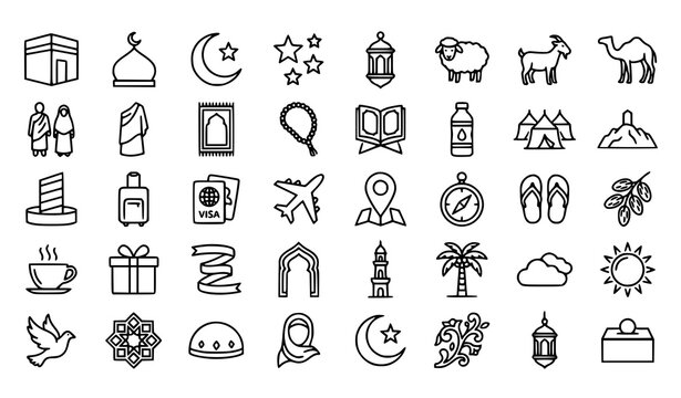 Ramadan and hajj icons