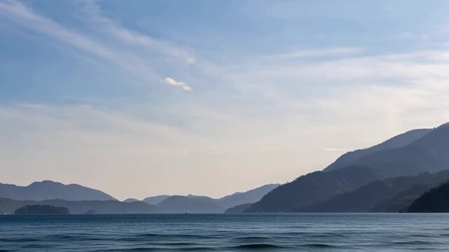 Saco do Mamangua, a tropical fiord in Paraty, Rio de Janeiro, Brazil. Time Lapse