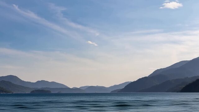 Saco do Mamangua, a tropical fiord in Paraty, Rio de Janeiro, Brazil. Time Lapse