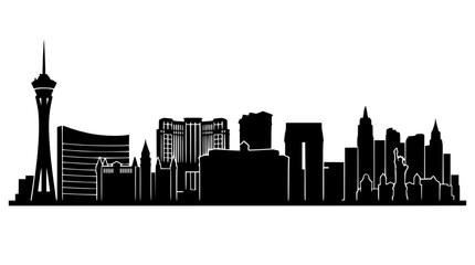 Obraz premium Black and white vector illustration of a city skyline design