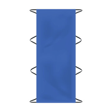 Blue fabric stretchers for emergency evacuation use in rescue scenarios and medical situations