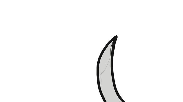 A large claw or sharp protrusion appears from below and moves across the entire screen.