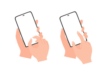 スマホを操作する手のイラストセット © ひび