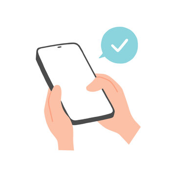 スマホを両手で操作する手のイラスト