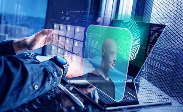 Cybersecurity technology with fingerprint identification, Firewall, Cloud security protection.Endpoint security.Encryption
