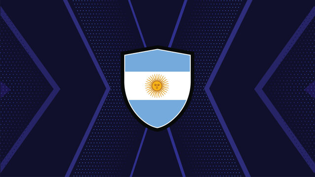 Football Semifinal Team Shield Badges France Spain England Argentina on Dark Neon Background for Soccer Tournament Design