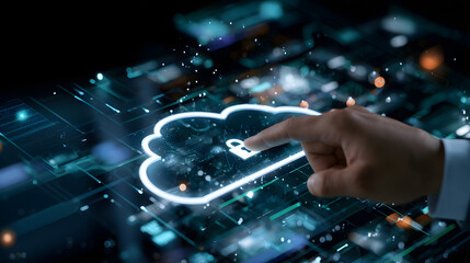 Fototapeta premium Cloud Security Lock Interface