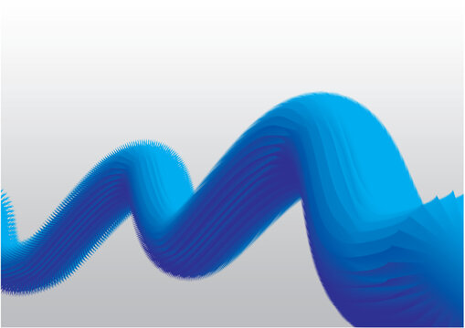 Abstract liquid fluid wave with vibrant cyan and blue gradient on light grey background, dynamic wavy lines for clean technology banner