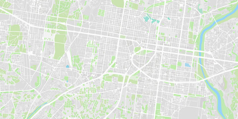 city map vector illustration with streets parks and waterways urban layout geographic plan cityscape design graphic transportation routes green spaces © Tarun