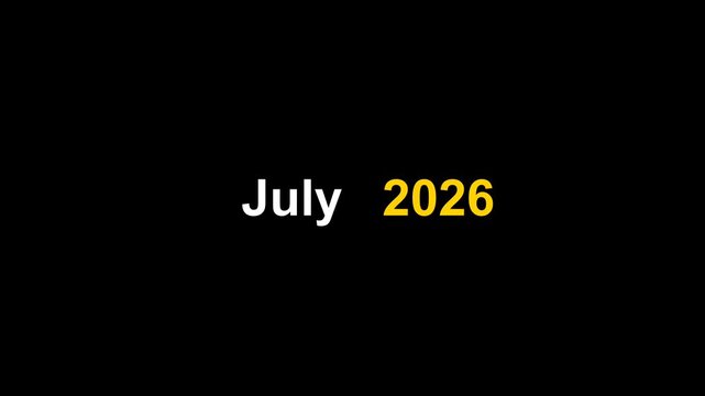 Date selection interface showing months in 2026