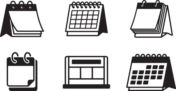 Flat icons of different types of notebooks and calendars Vector