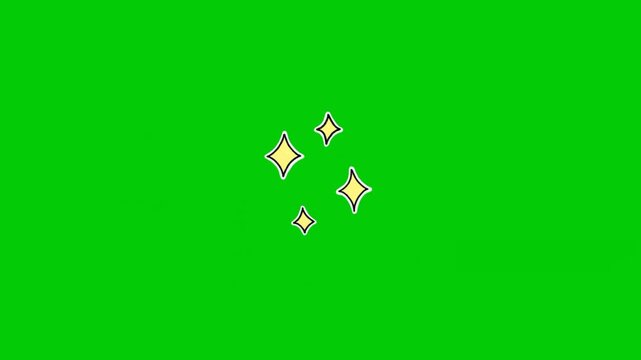 Bright yellow twinkle sparkle animation isolated for overlays and festive designs.
