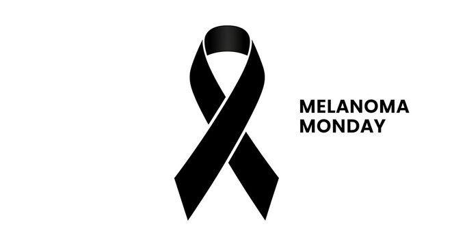 Melanoma Monday Awareness Black Ribbon Symbol Support Campaign.