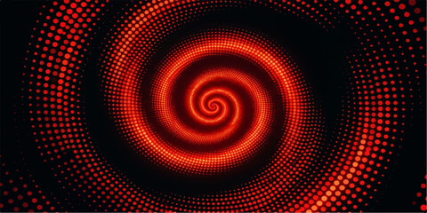 Abstract Red Spiral Swirl Background with Glowing Light Vortex and Concentric Fractal Waves Modern Geometric Texture Illustration for Wallpaper Design © RazuAhmed