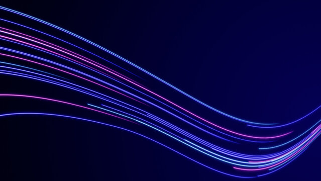 abstract blue pink neon speed lights streaks wave , fiber energy lights flow technology and science stream social media background