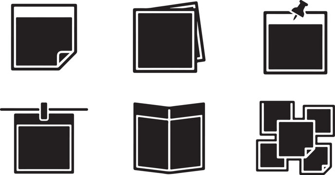 Six creative notebook and book icon styles with different actions Vector