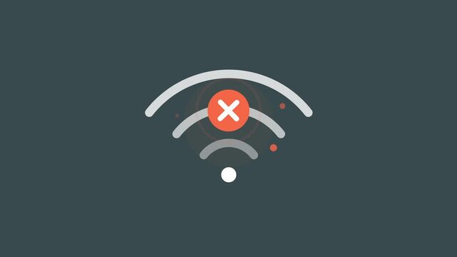 Wifi Signal Icon Animation - Connection Lost, No Internet, Network Error, Disconnected Symbol