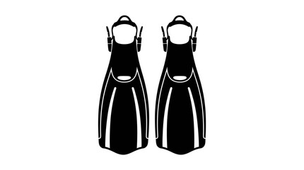 Black scuba diving flippers illustration. © Excellent