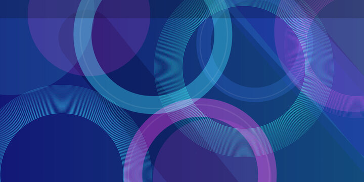 Contemporary tech inspired background featuring interconnected glowing concentric circles with linear patterns in vibrant shades of blue.