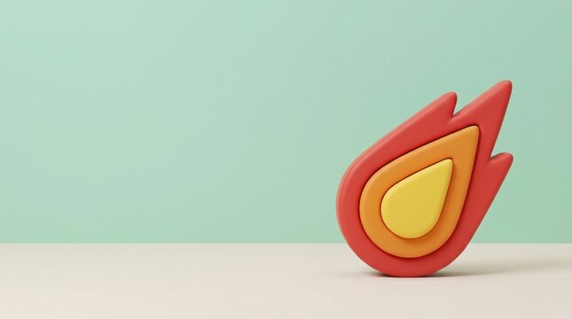 Vibrant Stylized Fire Flame Icon for Modern Branding