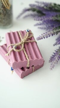 Handmade Lavender Soap Bars Tied with Twine