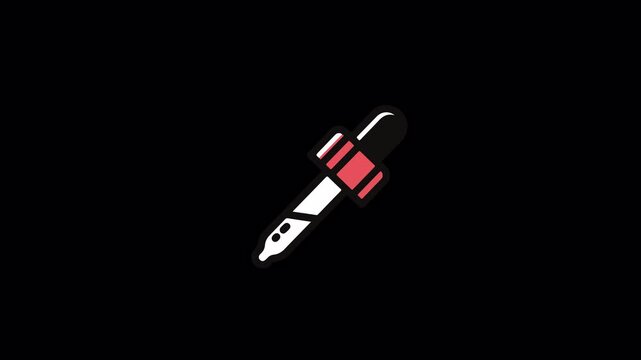 Animated Medicine Dropper Icon Pulsing on a Black Background