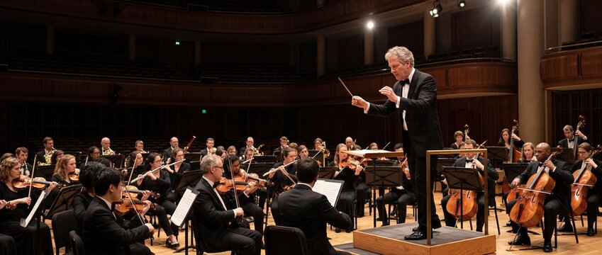 Orchestra Leadership and Team Performance Excellence Concept