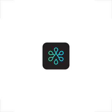 Professional skincare wellness niche logo featuring initial monogram letter A with liquid droplet line icon style, perfectly optimized for mobile application, beauty brand, and laboratory science corp