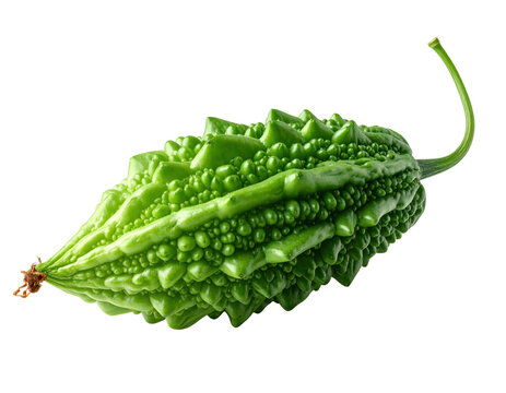 Fresh green bitter melon vegetable isolated