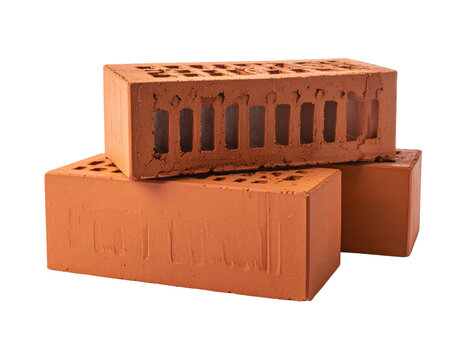 Red clay bricks stacked