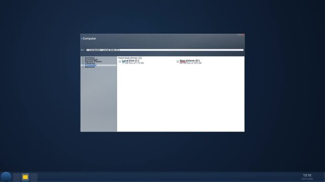 computer screen with file explorer open