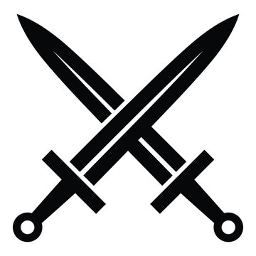Two crossed swords icon symbolizing conflict or battle strategy  weapons concept icon
