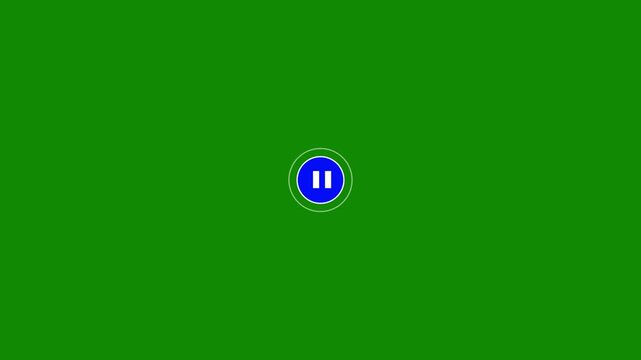 modern ui play button loading ripple effect motion graphics green screen.