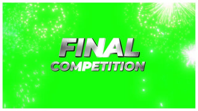 Competition title appears in silver metallic text over a green screen.