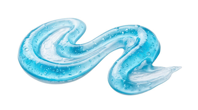 Blue toothpaste smear on a surface isolated on transparent background